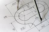 Detailed hand drawn blueprints