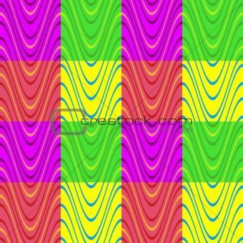 multicolor block wave pattern