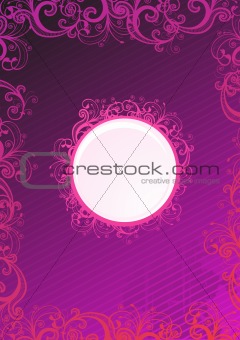 Vector floral pink frame