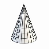 faceted white 3d cone