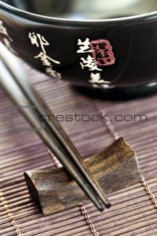 Rice bowl and chopsticks
