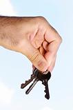Hand holding keys