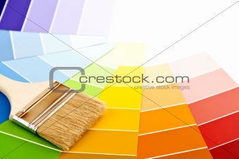 Paint brush with color cards