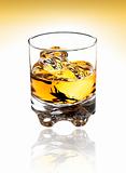 Scotch glass on white and amber with clipping path