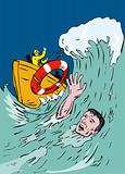 Man drowning being saved