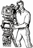 Cameraman with film camera