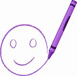 Crayon drawn happy face