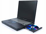 Black laptop and DVD