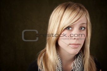 Close up of pretty blonde woman