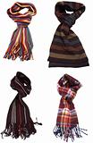 set of different multicolored scarves 