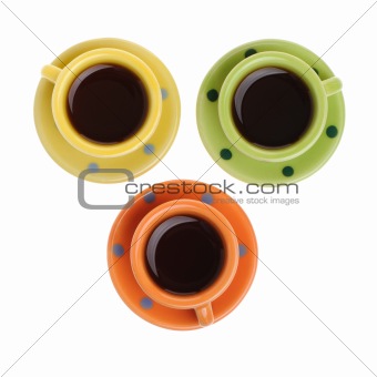 Color cups isolated