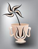 Cartoon of a Savage Flower in a Mug