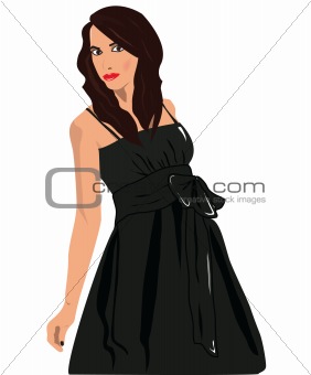 woman in black dress