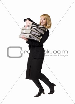 Woman with binders
