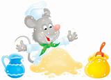 Mouse making dough