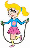 Girl with jumping rope