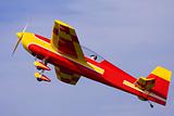 An R/C model airplane performing stunts