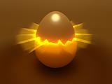 Egg with light in fracture