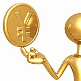 Balancing Gold Yen Coin