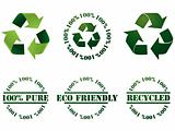 Recycling symbol and stamps