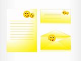 letter and envelope with smiling face icon