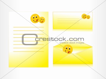 letter and envelope with smiling face icon