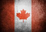 flag of Canada on old wall background