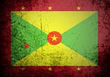 flag of Grenada on old wall background, vector wallpaper