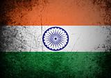 flag of India on old wall background, vector wallpaper