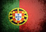 flag of Portugal on old wall background, vector wallpaper