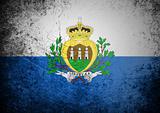 flag of San Marino on old wall background, vector wallpaper