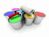 roll painter and color cans