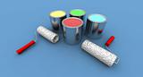 roll painters and color cans