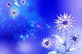 Blue asters background