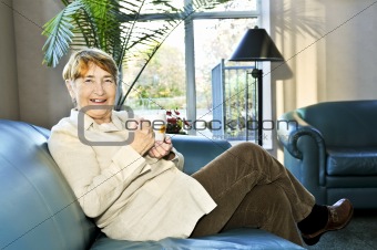 Elderly woman relaxing