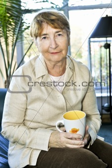 Elderly woman relaxing