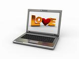 laptop with love sign