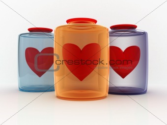 hearts in bottles