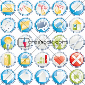 Vector icon set for web, forum, site or blog