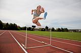 Jumping over a hurdle
