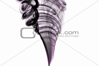 Abstract violet smoke. Isolated on white background