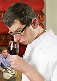 wine waiter savouring wine