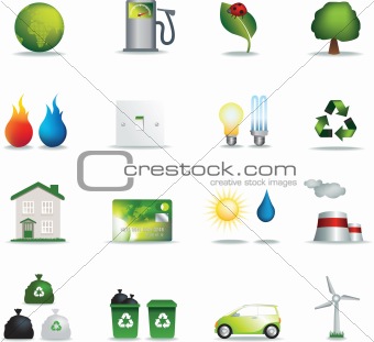 Eco icons realistic