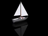 ship. 3D yacht sport icon