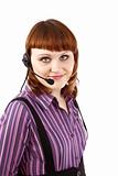Beautiful Customer Representative girl with headset
