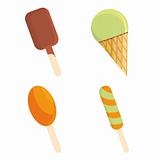 Ice cream icon set with four different icecreams