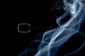 Smoke Rising on Black Background