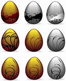 Gold and silver easter eggs