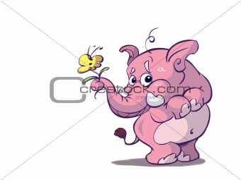 cute pink elephant