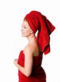 Girl with a red towel